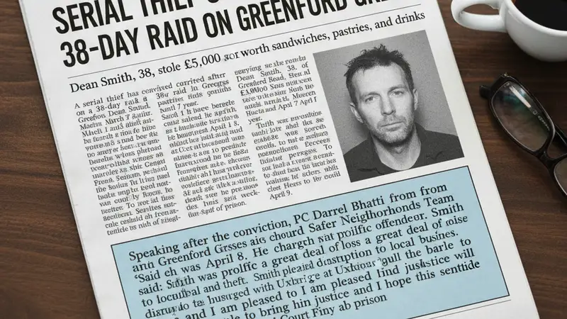 Serial Thief Convicted After 38-Day Raid on Greenford Greggs