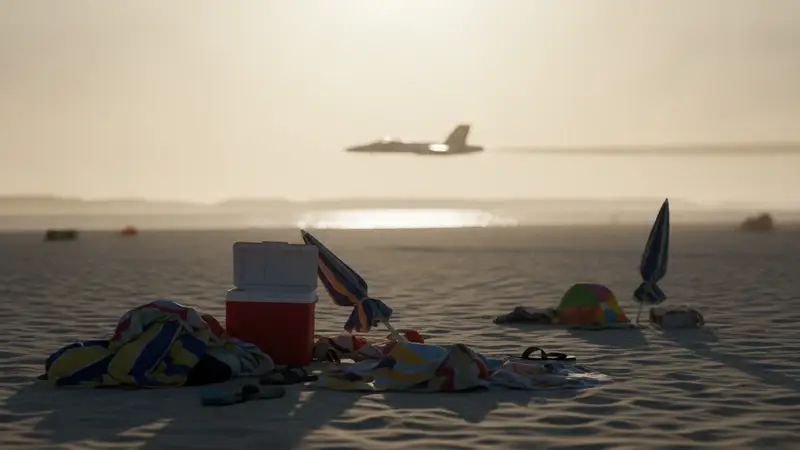 Blue Angel Jet's Low Flyover Disrupts Pensacola Beach Air Show