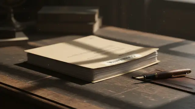 A confidential file folder on a desk, hinting at secrets and investigations.